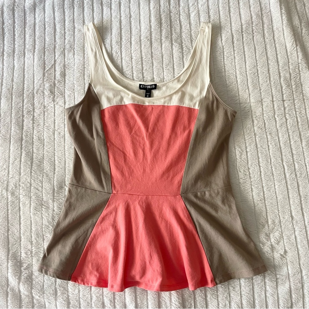 SOLD - Express Color Block Peplum Top